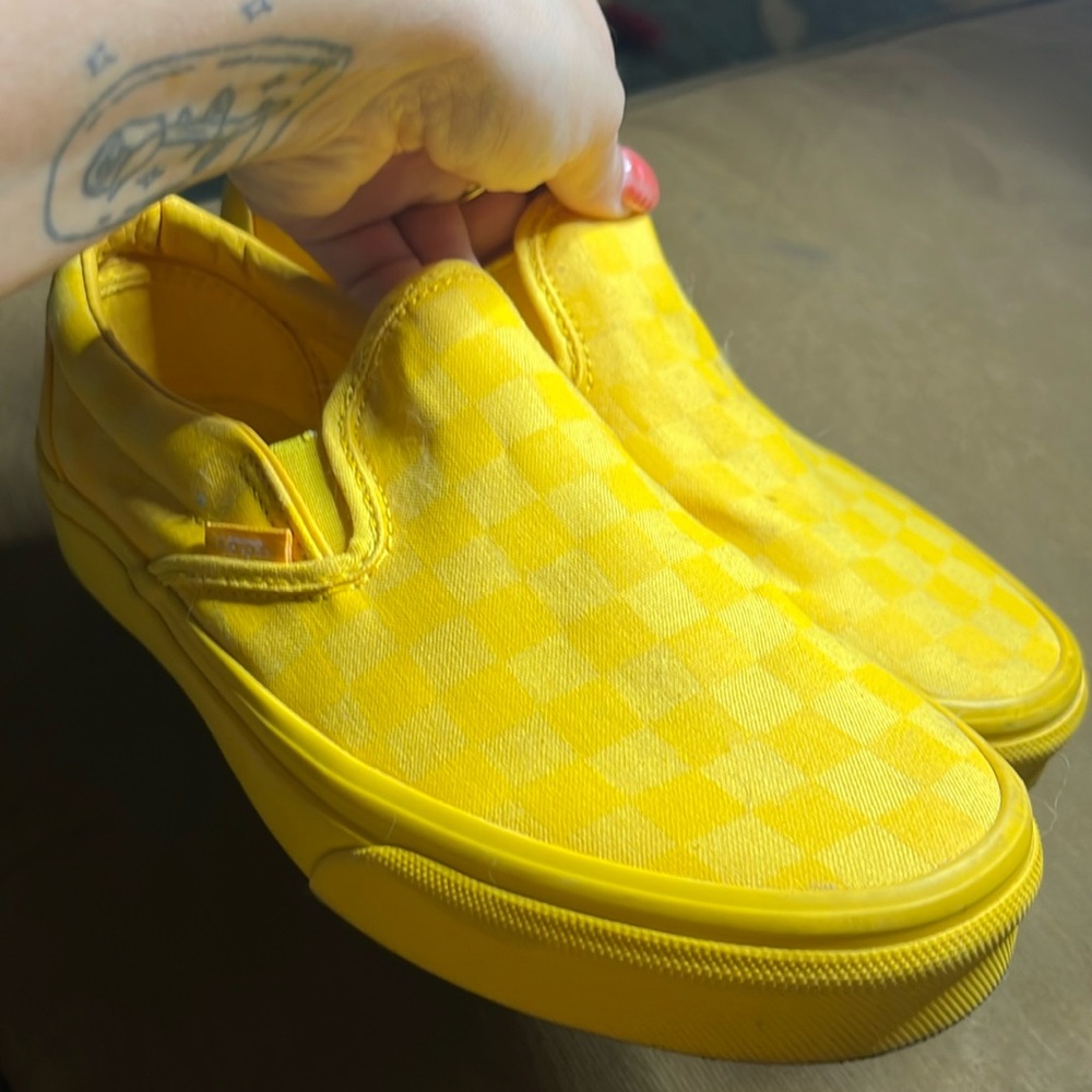 Yellow checkered vans